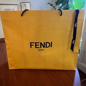 Fendi Yellow Tote with Black Accents